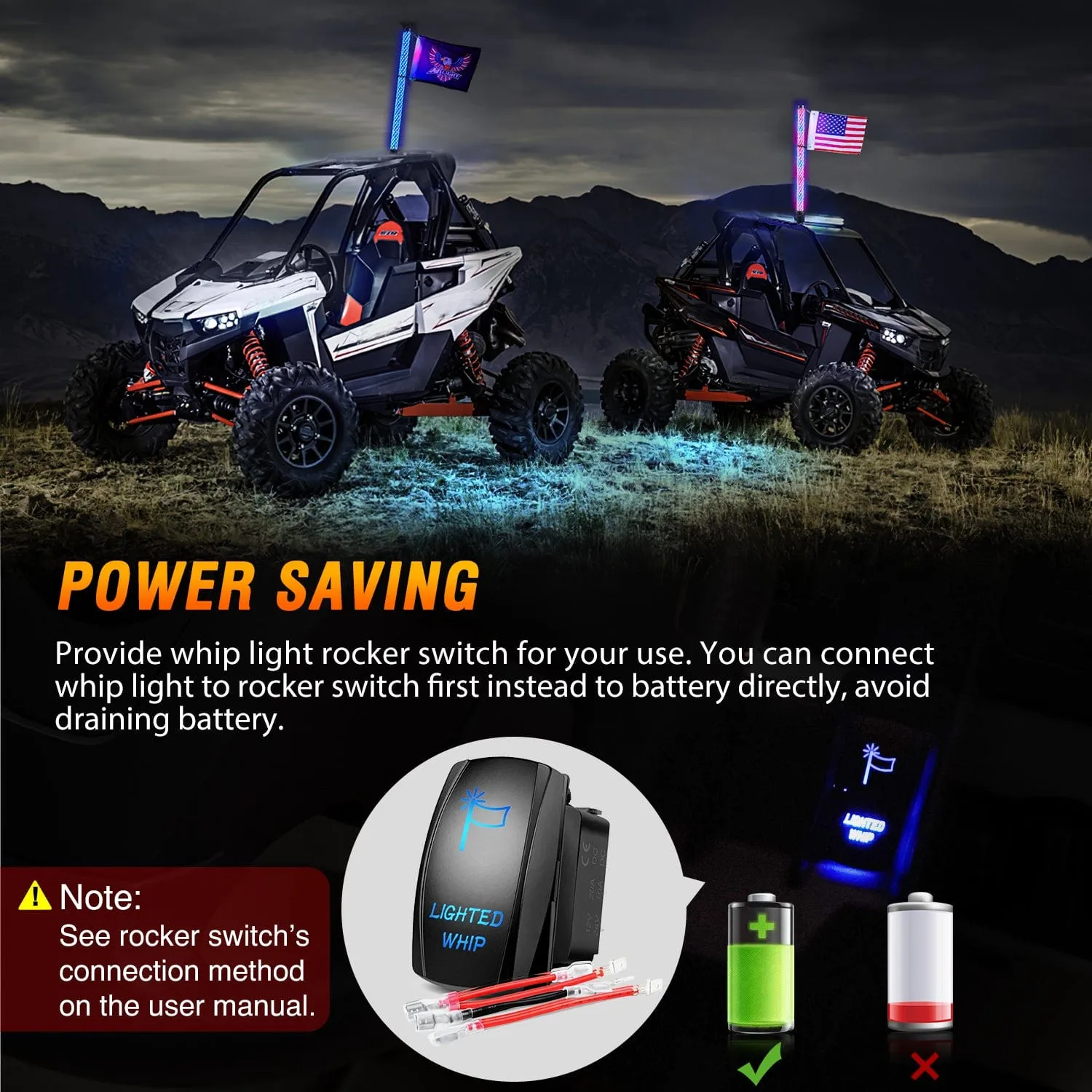 1Pc 3FT Spiral Antenna Bluetooth Remote App Control Led Fat Whip Light