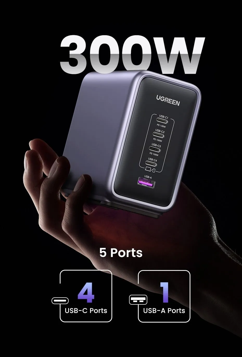 35045 Nexode 300W USB-C GaN 5-Port Desktop Charger