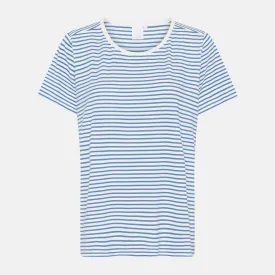 Bea kortærmet bambus t-shirt - lyseblå stribet