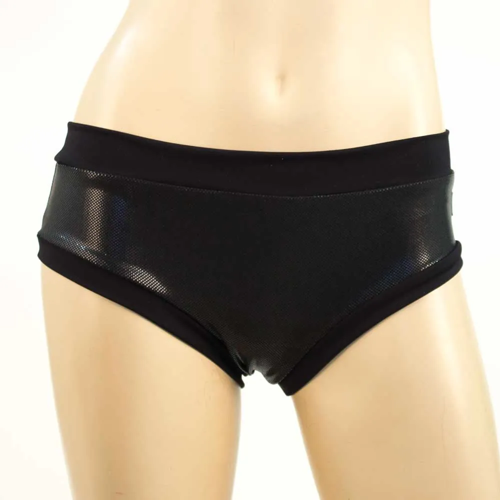 Booty Short- Black Wet Look