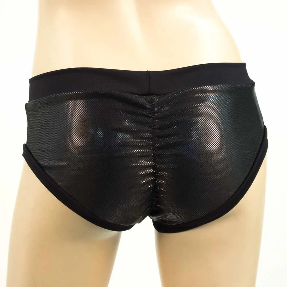 Booty Short- Black Wet Look