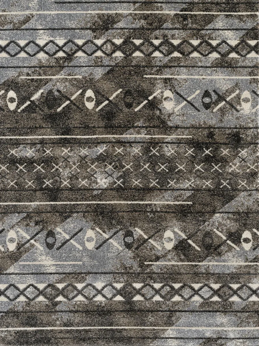 Caribe Modern Brown Power-Loomed Rug 3'5"x5'6"
