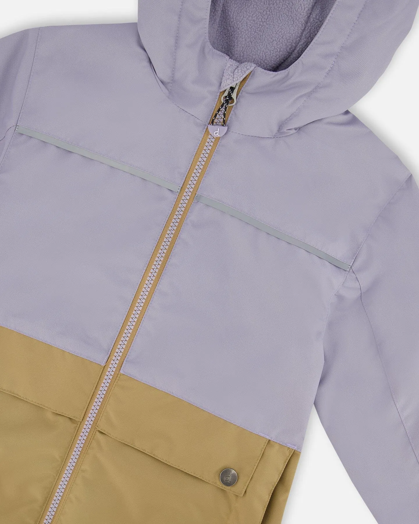 Colorblock Mid-Season Jacket Lilac And Taupe