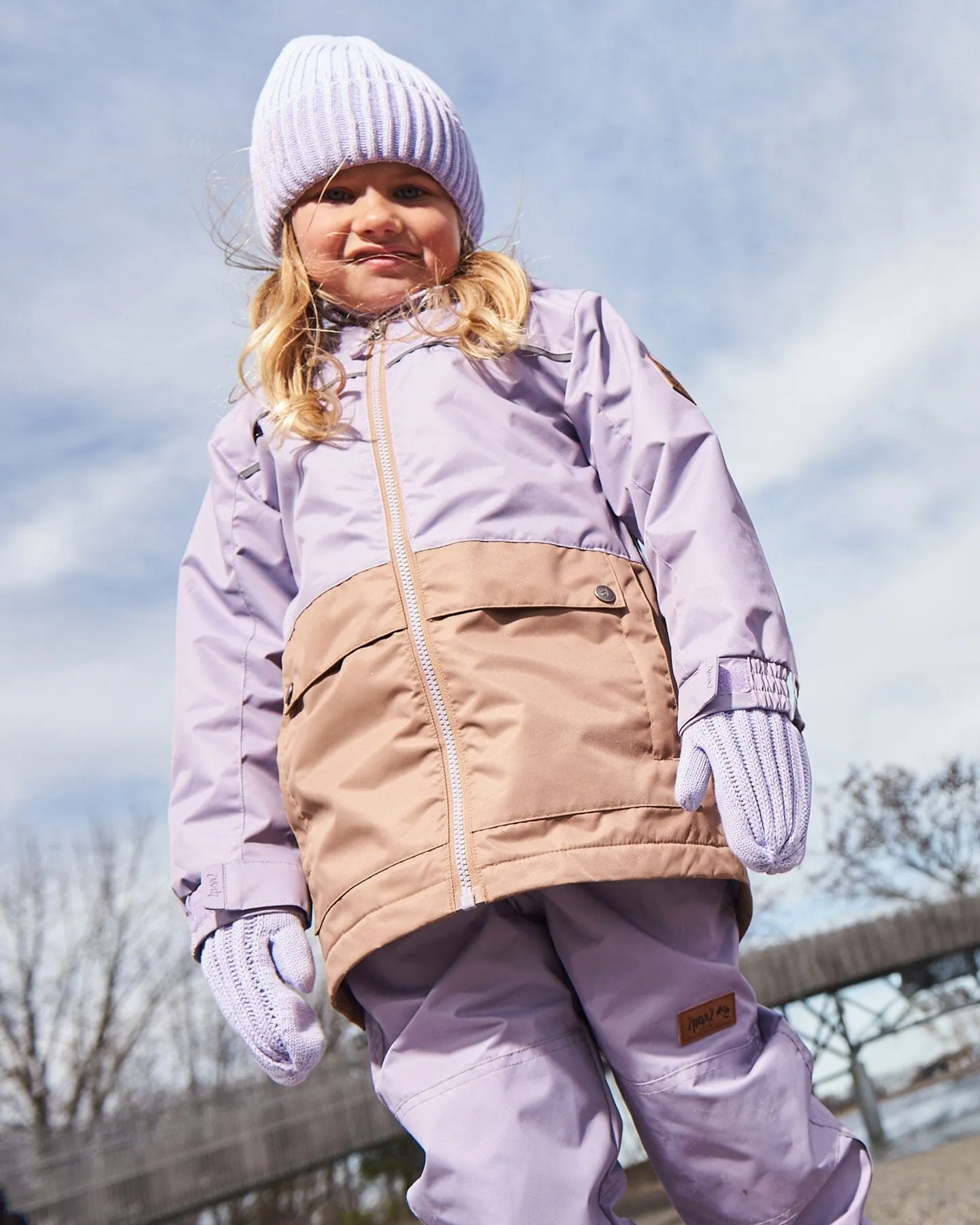 Colorblock Mid-Season Jacket Lilac And Taupe