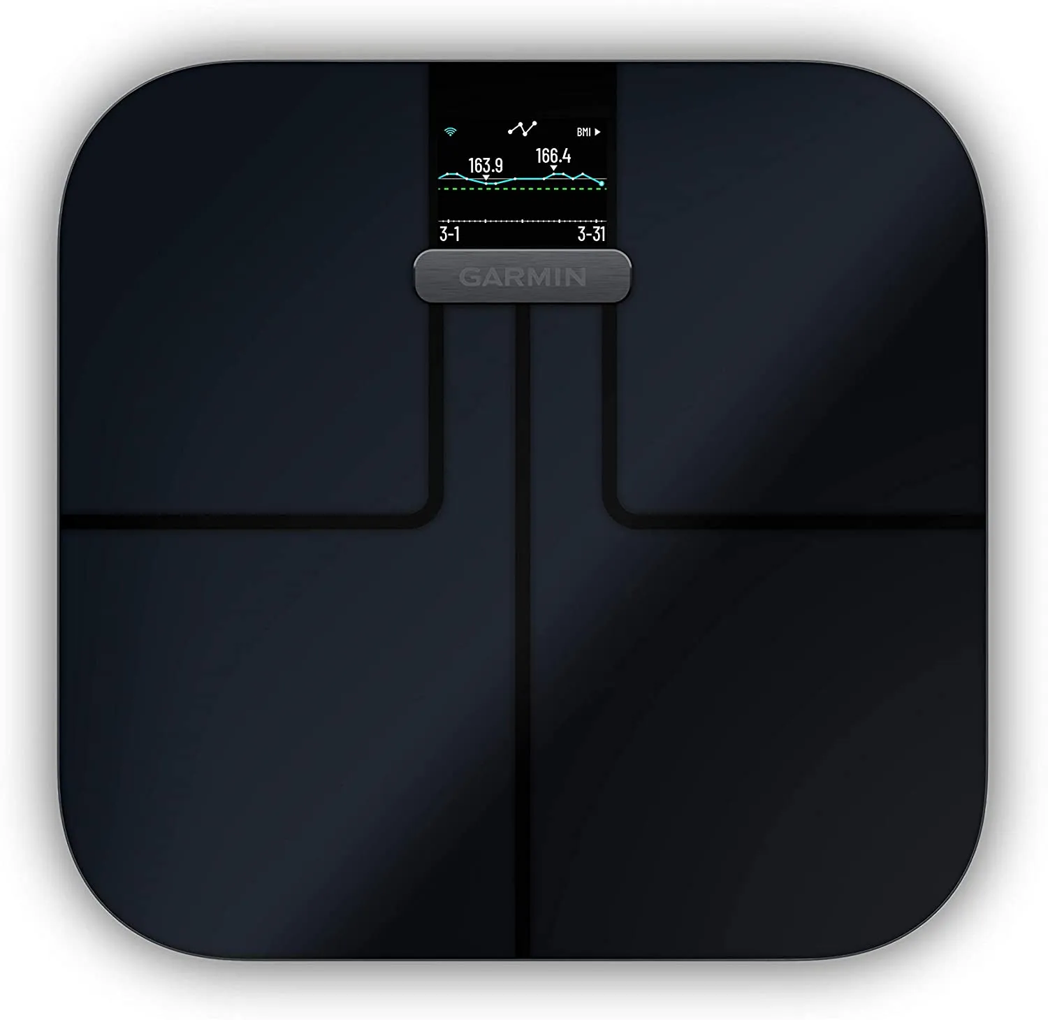 Garmin Index S2 Smart Scale with Wireless Connectivity, Measure Body Fat, Muscle, Bone Mass, Body Water % and More, Black (010-02294-02)