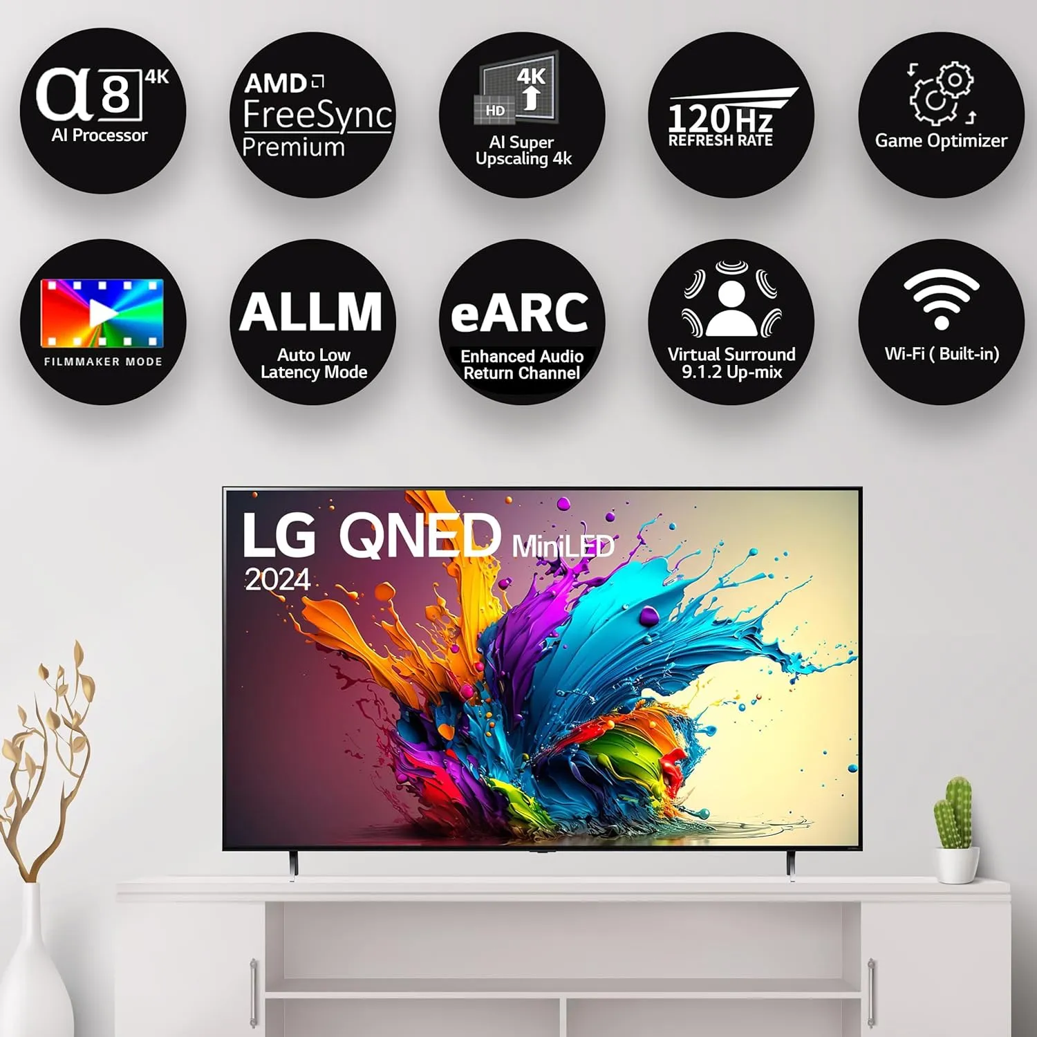 LG 65QNED90T6A 65 Inch 4K Ultra HD Smart MiniLED QNED TV | α8 AI Processor | Dolby Vision & Atmos | 120Hz Refresh Rate | Magic Remote