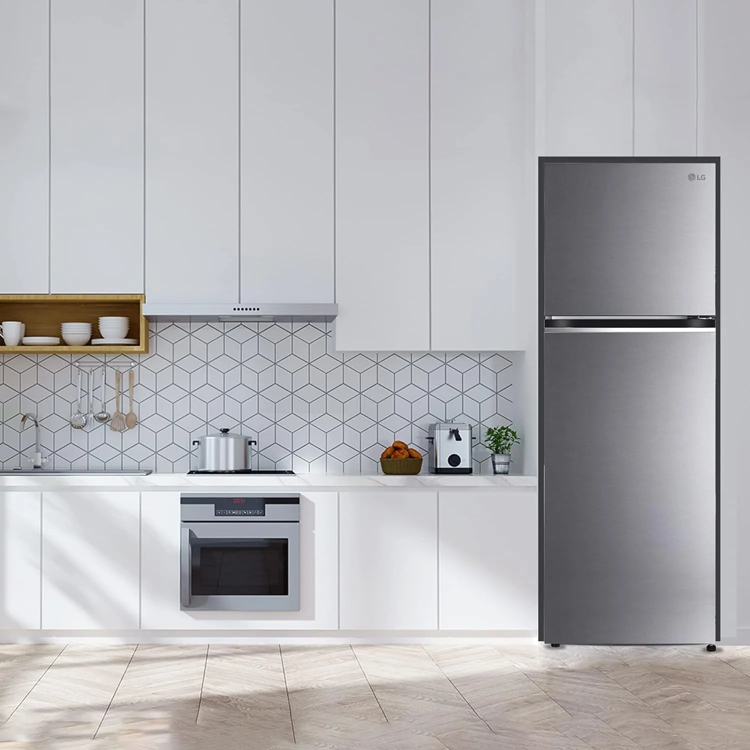 LG GL-T492NPZR 466L Frost-Free Double Door Refrigerator – Smart Inverter, Convertible Freezer, Express Freeze, Door Cooling  (Steel, Made in India)