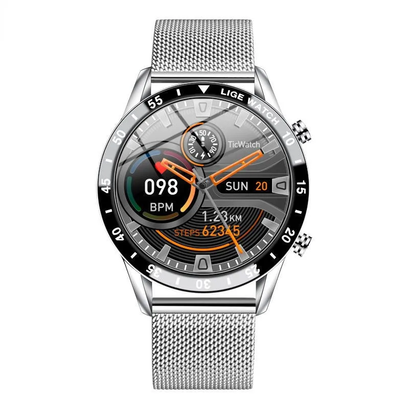 Lige Full Touch Screen Bluetooth Calling Smart Watch IP67 Waterproof Record Number of Steps Heart Rate Sports Watch