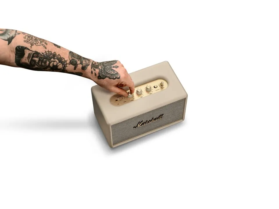Marshall Acton III Bluetooth Speaker – Gen 3 with Wider Stereo Sound, Sustainable Design & Bluetooth 5.2 – Cream