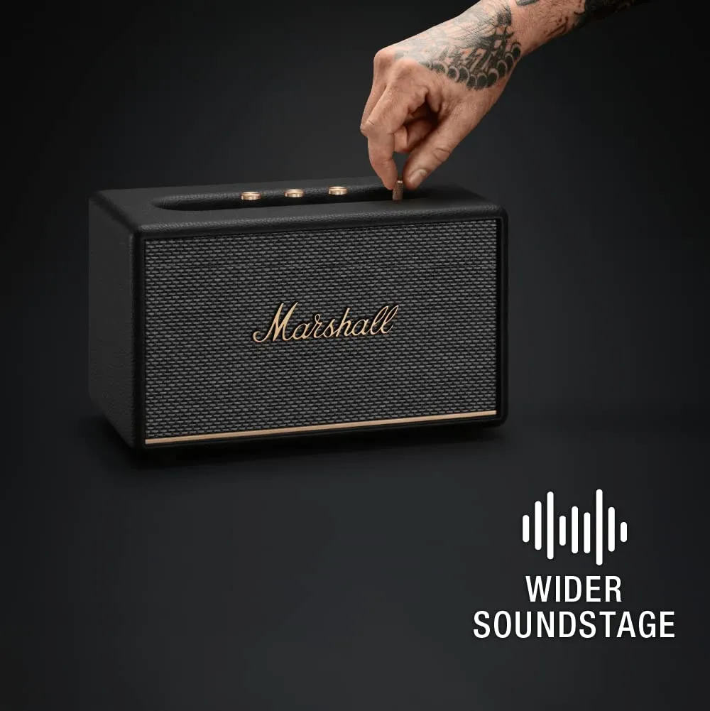 Marshall Stanmore III Bluetooth Speaker – Gen 3 with Wider Stereo Sound, Bluetooth 5.2 & Sustainable Design – Black