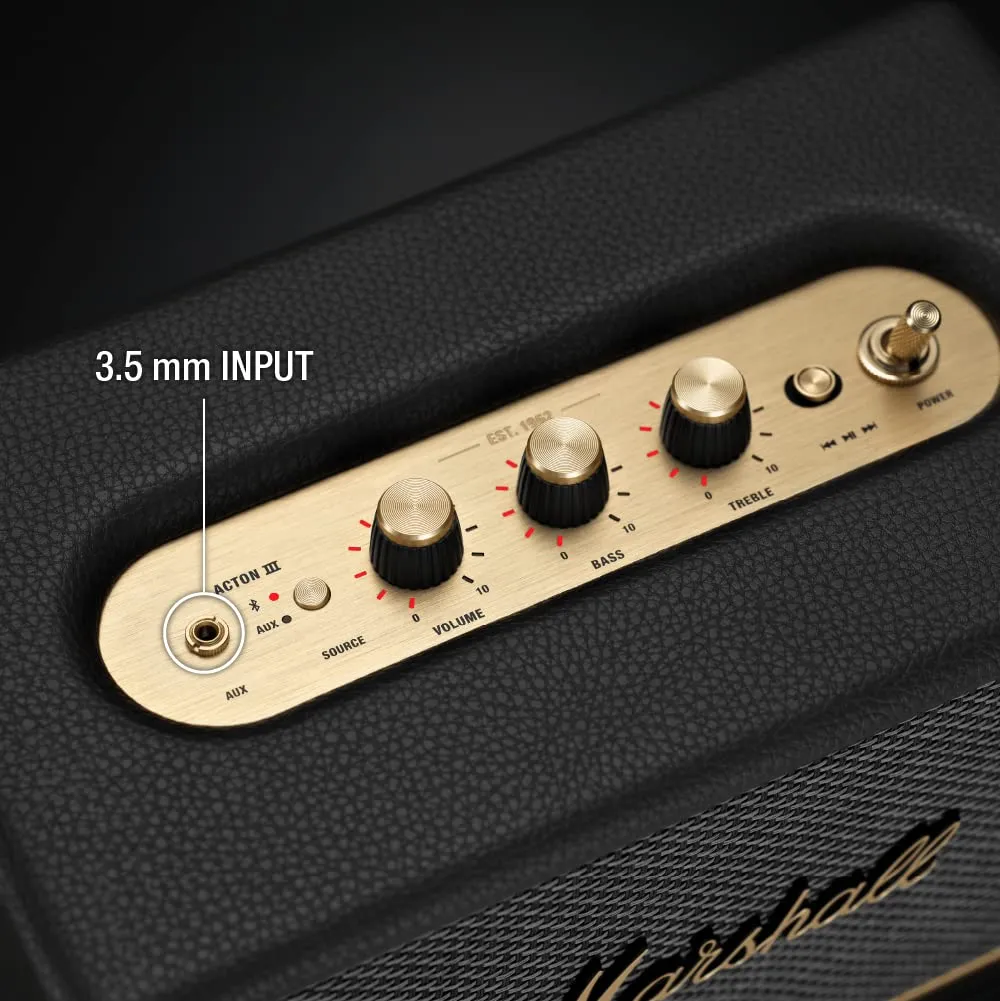 Marshall Stanmore III Bluetooth Speaker – Gen 3 with Wider Stereo Sound, Bluetooth 5.2 & Sustainable Design – Black