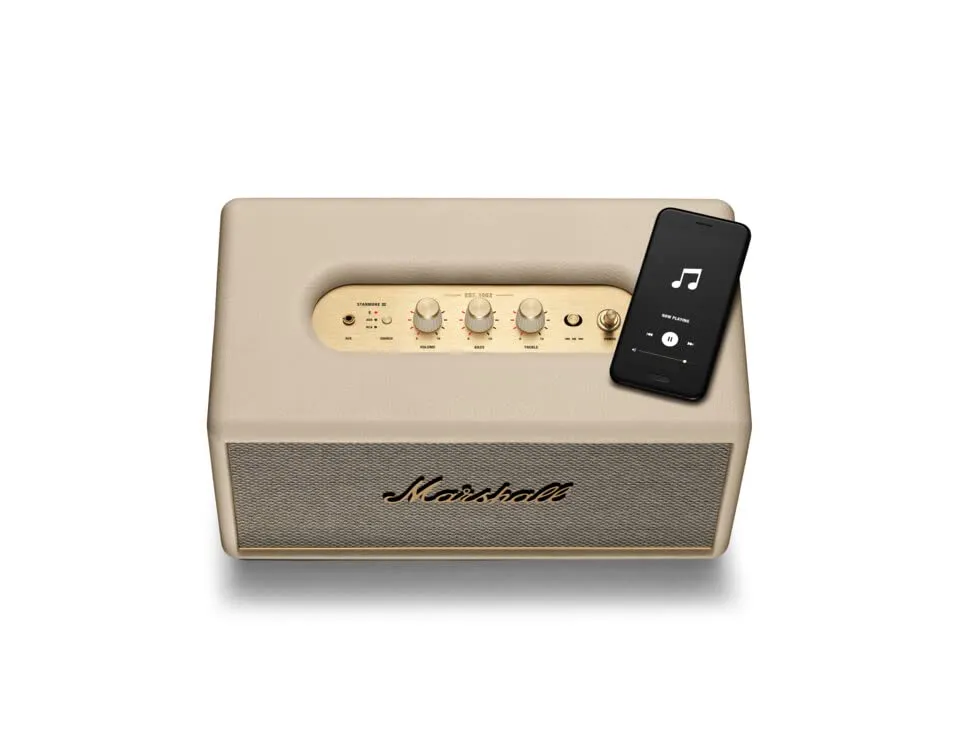 Marshall Stanmore III Bluetooth Wireless Speaker – Cream | Wider Stereo Sound, Bluetooth 5.2, RCA & AUX, Sustainable Design