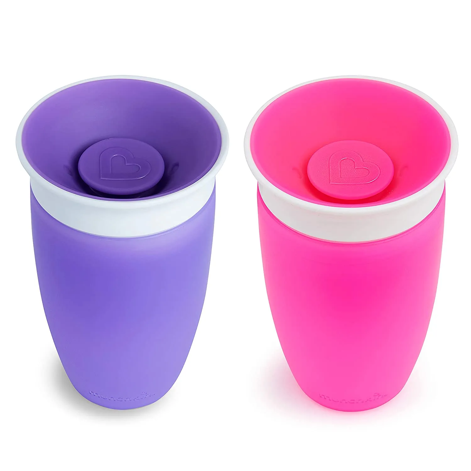 Munchkin Miracle 360 Sippy Cup, Pink/Purple, 10 Oz, 2 Count