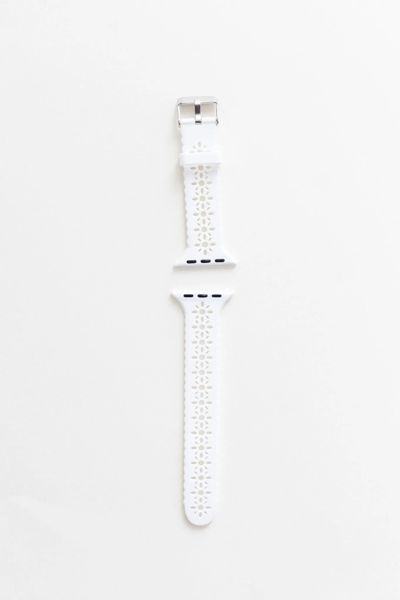Samsung White Floral Silicone Watch Band
